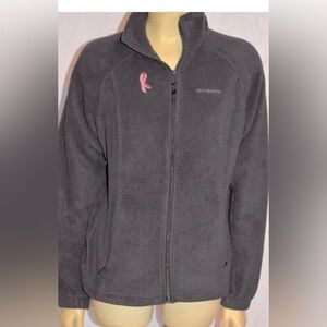 Columbia Black Fleece Breast Cancer Awareness zip jacket,zip pockets, drawstring
